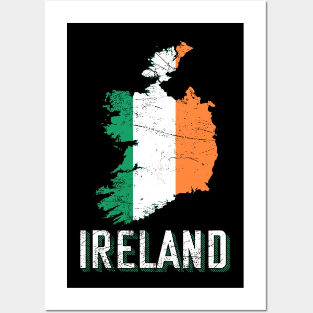 Ireland Map Flag Wall Art by Mila46